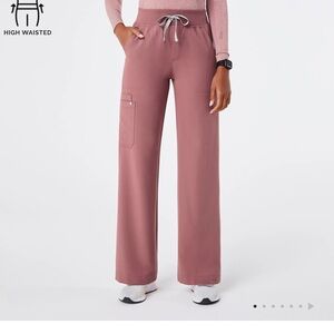 Figs Mauve Wide Leg High Waisted Isabel Women's Pants